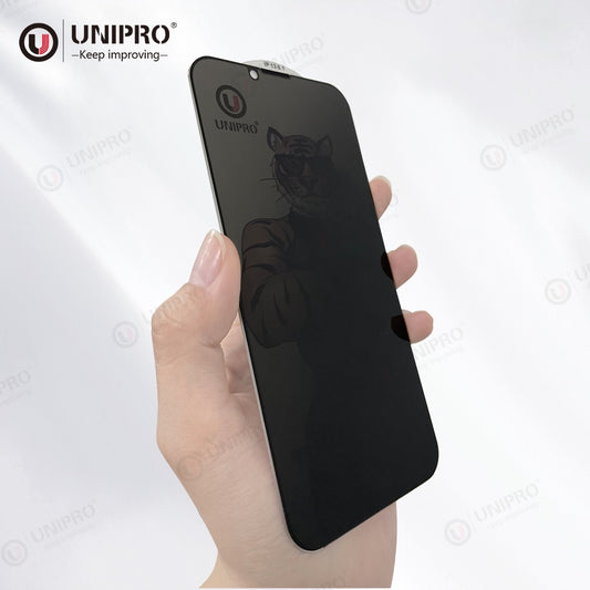 UNIPRO Screen Protector Anti-Peeping Tempered Glass - Black - 11 / XR