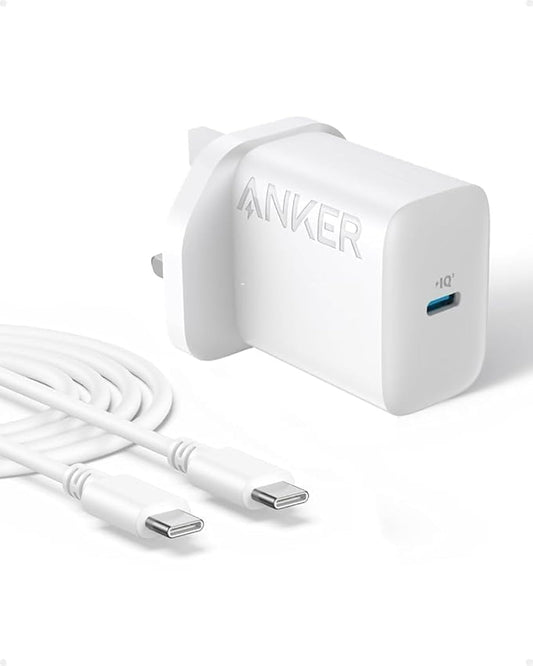 Anker High-Speed Type-C Charger With Type-C Cable (20W) - White