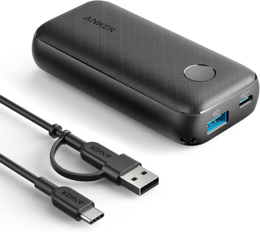 Anker Compact Light Fast Charging Power Bank - PowerCore Metro 10000 mAh - Black